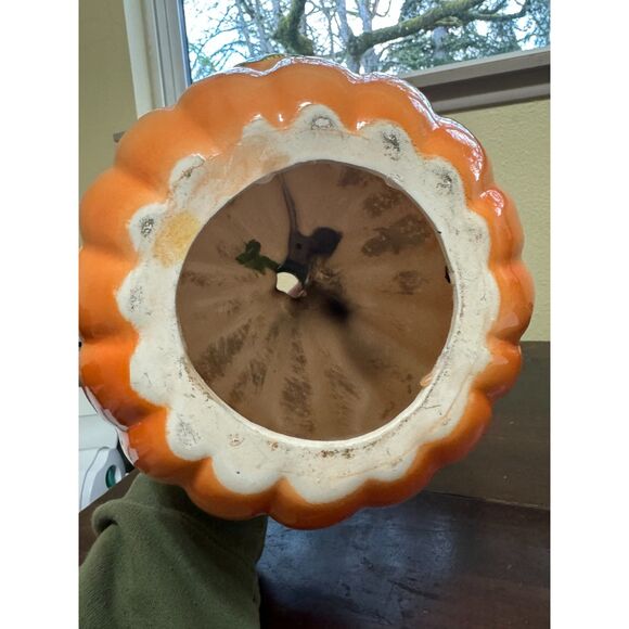 Vintage Ceramic Tea Light Candle Jack O' Lantern Pumpkin Halloween Décor - Picture 7 of 9